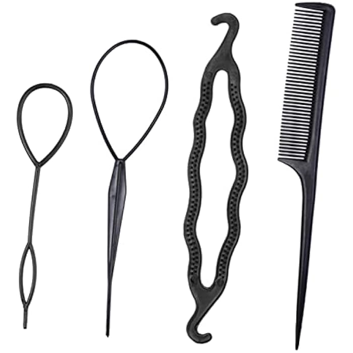 FOYTOKI Hair Ponytail 4Pcs Roll Braided Ponytail Hair Accessories For Braids Hair Accessories For Women Women Tools Hair Jewelry For Braids Braid Ponytail Modeling Miss Clothing Kit - Image 1